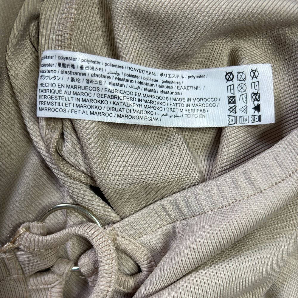 Berska Tan Ribbed O-Ring High Rise Flared Pants - Picture 8 of 9